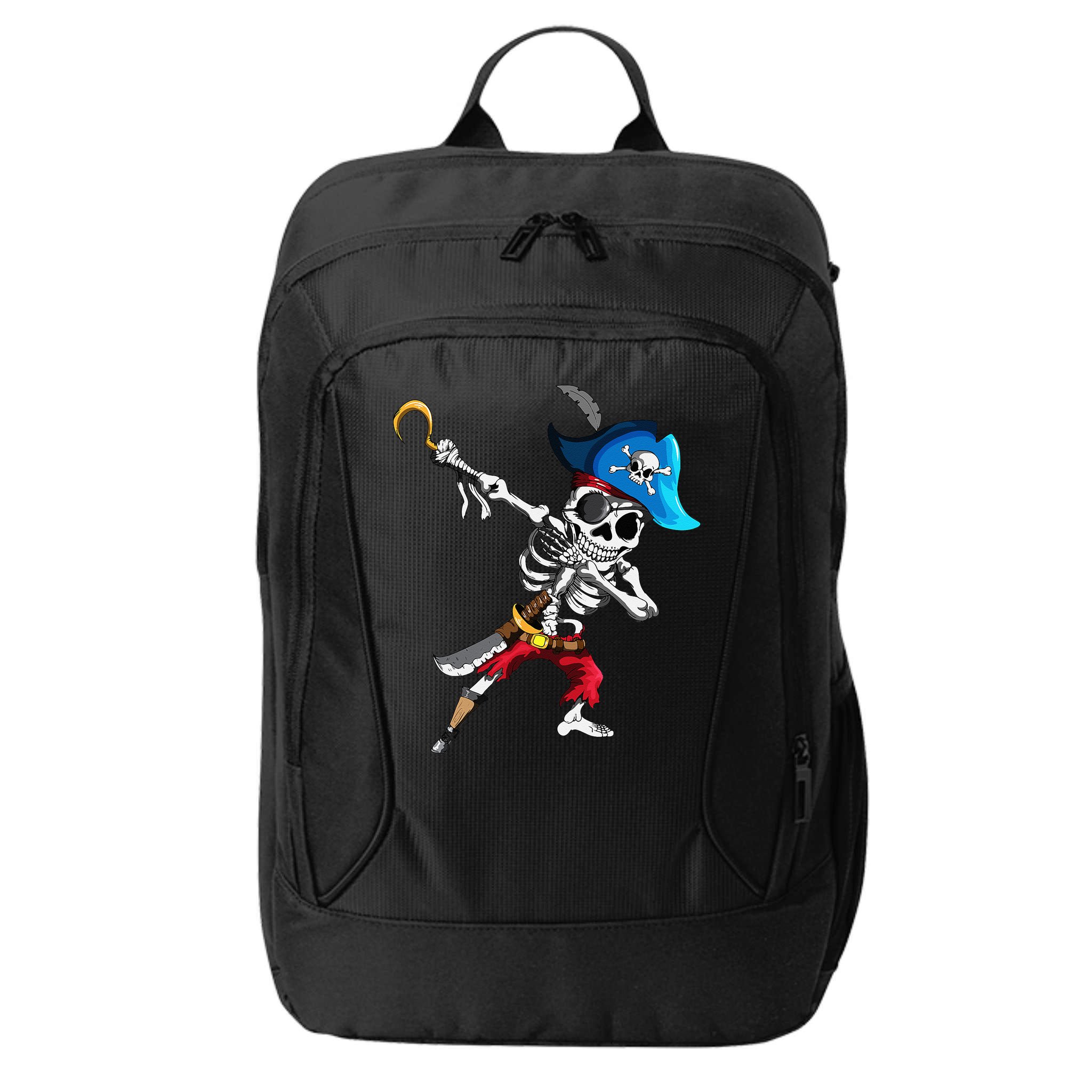 Dabbing Pirates Skeleton Eye Flap Pirate Ship Halloween City Backpack