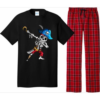 Dabbing Pirates Skeleton Eye Flap Pirate Ship Halloween Pajama Set