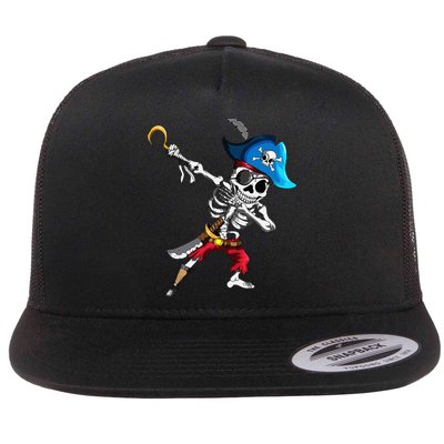 Dabbing Pirates Skeleton Eye Flap Pirate Ship Halloween Flatbill Hat