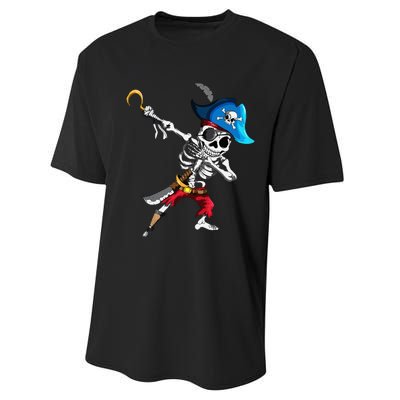 Dabbing Pirates Skeleton Eye Flap Pirate Ship Halloween Performance Sprint T-Shirt