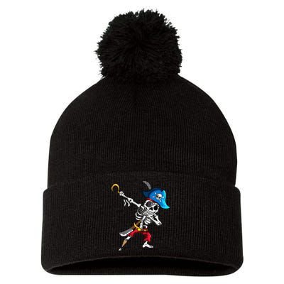Dabbing Pirates Skeleton Eye Flap Pirate Ship Halloween Pom Pom 12in Knit Beanie