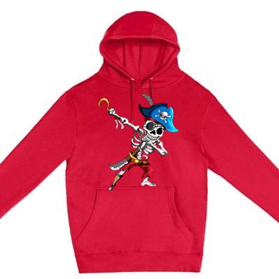 Dabbing Pirates Skeleton Eye Flap Pirate Ship Halloween Premium Pullover Hoodie