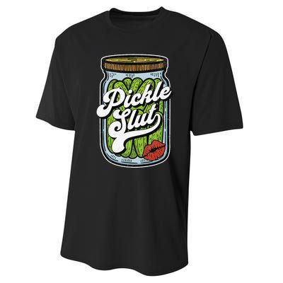 Dill Pickle Slut Funny Rude Humor Pickle Lover Jar Retro Performance Sprint T-Shirt