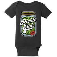 Dill Pickle Slut Funny Rude Humor Pickle Lover Jar Retro Baby Bodysuit