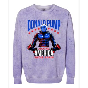 Donald Pump Swole America Trump Weight Lifting Gym Fitness Colorblast Crewneck Sweatshirt