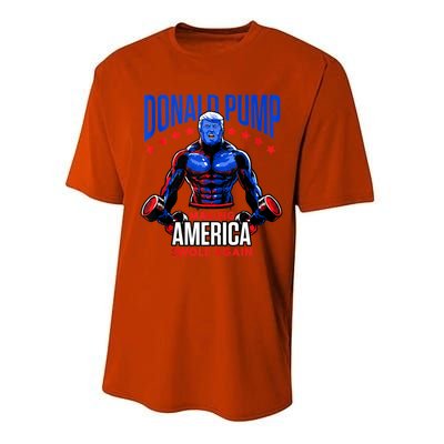 Donald Pump Swole America Trump Weight Lifting Gym Fitness Performance Sprint T-Shirt