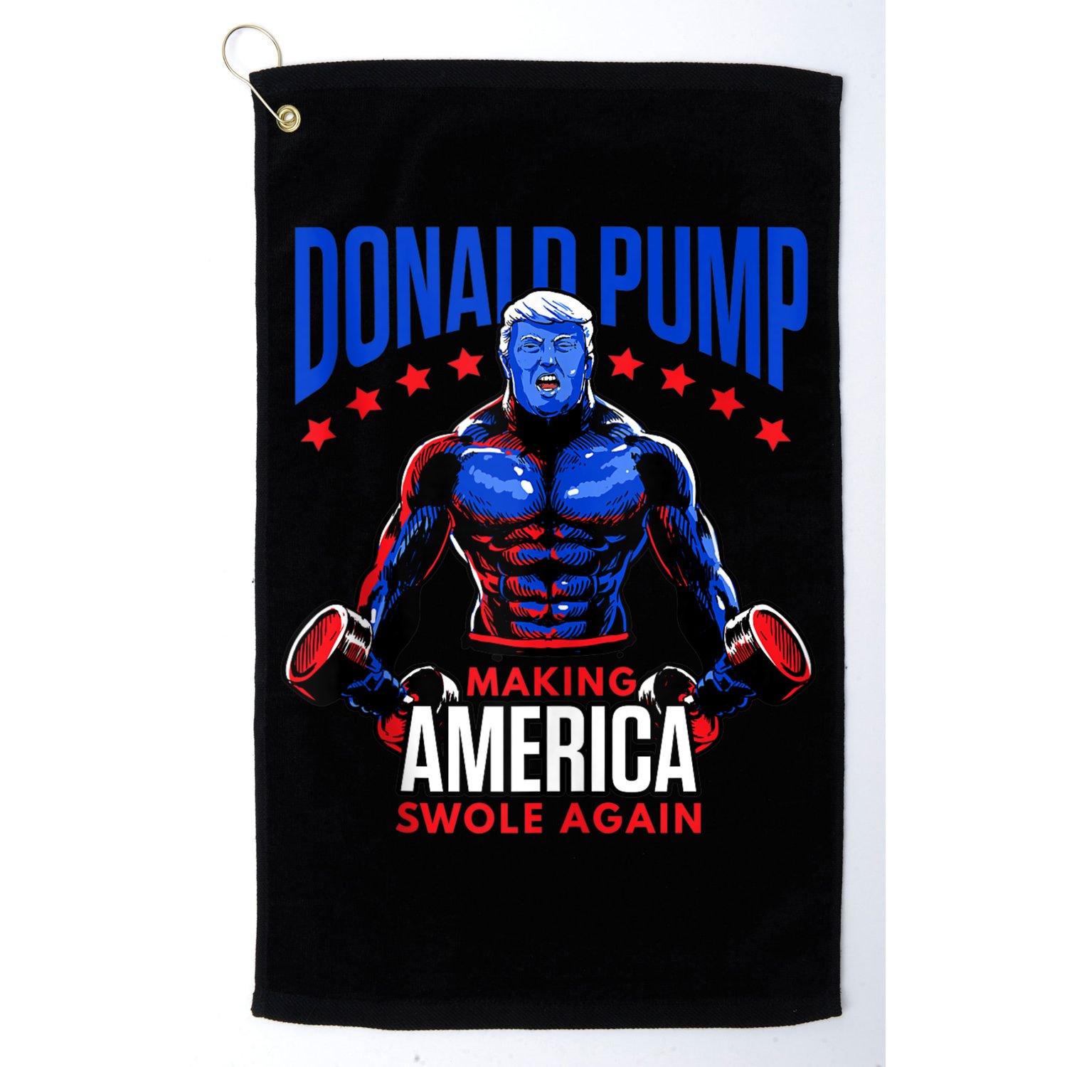 Donald Pump Swole America Trump Weight Lifting Gym Fitness Golf Towel