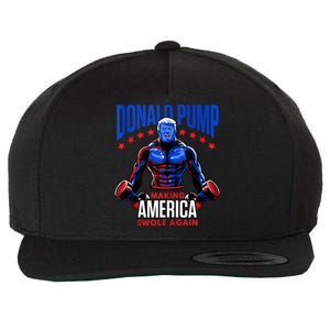 Donald Pump Swole America Trump Weight Lifting Gym Fitness Wool Snapback Cap