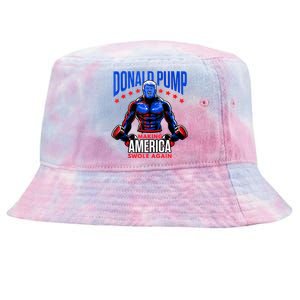 Donald Pump Swole America Trump Weight Lifting Gym Fitness Tie-Dyed Bucket Hat