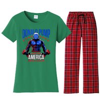 Donald Pump Swole America Trump Weight Lifting Gym Fitness Women's Flannel Pajama Set