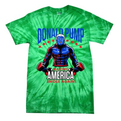 Donald Pump Swole America Trump Weight Lifting Gym Fitness Tie-Dye T-Shirt