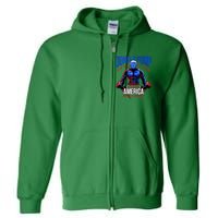 Donald Pump Swole America Trump Weight Lifting Gym Fitness Full Zip Hoodie