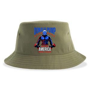 Donald Pump Swole America Trump Weight Lifting Gym Fitness Sustainable Bucket Hat