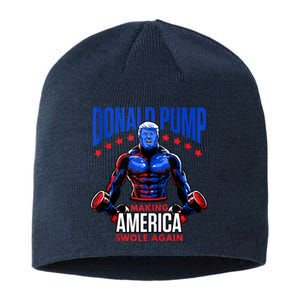 Donald Pump Swole America Trump Weight Lifting Gym Fitness Sustainable Beanie