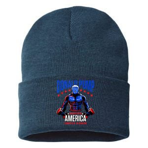 Donald Pump Swole America Trump Weight Lifting Gym Fitness Sustainable Knit Beanie