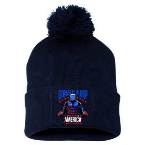 Donald Pump Swole America Trump Weight Lifting Gym Fitness Pom Pom 12in Knit Beanie