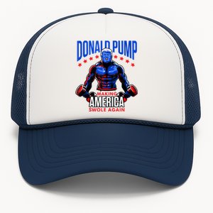 Donald Pump Swole America Trump Weight Lifting Gym Fitness Trucker Hat