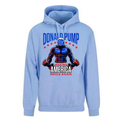 Donald Pump Swole America Trump Weight Lifting Gym Fitness Unisex Surf Hoodie