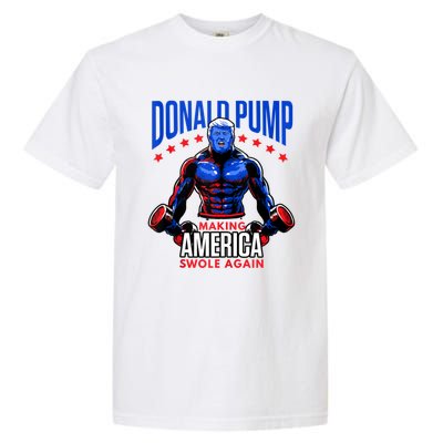 Donald Pump Swole America Trump Weight Lifting Gym Fitness Garment-Dyed Heavyweight T-Shirt