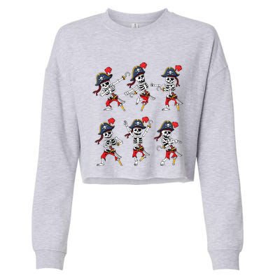 Dancing Pirate Skeletons Dance Challenge Halloween Cropped Pullover Crew