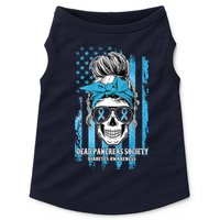 Dead Pancreas Society Diabetes Awareness Skull Messy Bun Doggie Tank