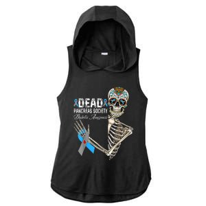 Dead Pancreas Society Diabetes Awareness Day Sugar Skeleton Ladies PosiCharge Tri-Blend Wicking Draft Hoodie Tank