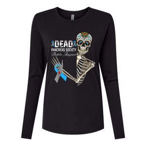 Dead Pancreas Society Diabetes Awareness Day Sugar Skeleton Womens Cotton Relaxed Long Sleeve T-Shirt