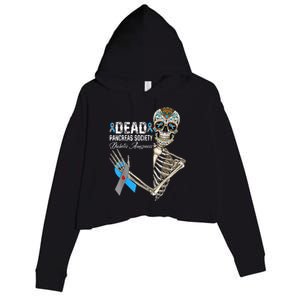 Dead Pancreas Society Diabetes Awareness Day Sugar Skeleton Crop Fleece Hoodie