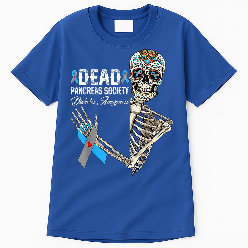 Dead Pancreas Society Diabetes Awareness Day Sugar Skeleton Tall T-Shirt