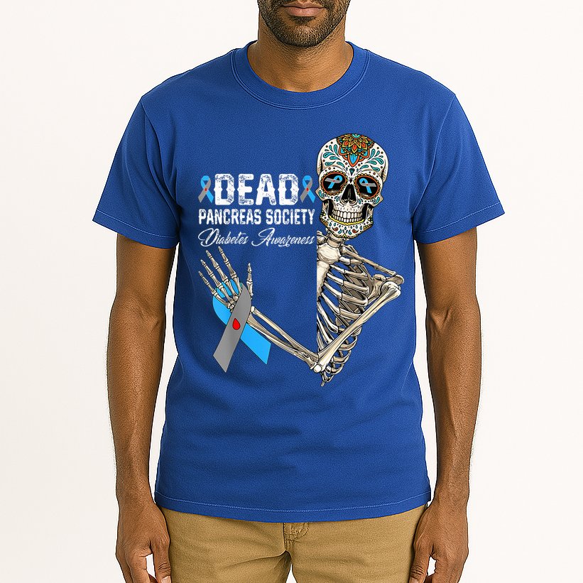 Dead Pancreas Society Diabetes Awareness Day Sugar Skeleton Tall T-Shirt