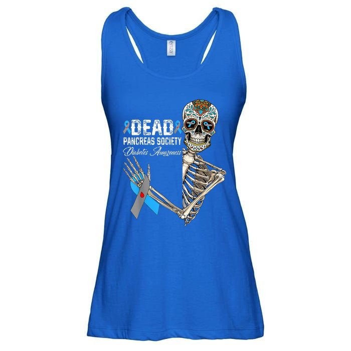 Dead Pancreas Society Diabetes Awareness Day Sugar Skeleton Ladies Essential Flowy Tank