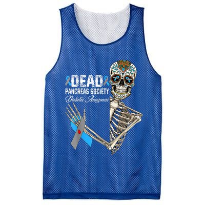 Dead Pancreas Society Diabetes Awareness Day Sugar Skeleton Mesh Reversible Basketball Jersey Tank