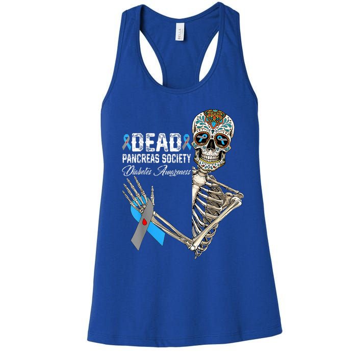 Dead Pancreas Society Diabetes Awareness Day Sugar Skeleton Women's Racerback Tank