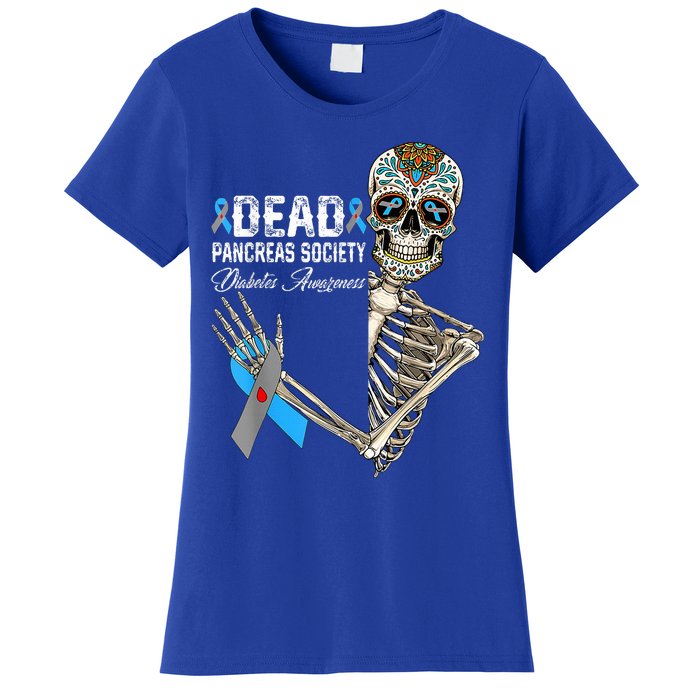 Dead Pancreas Society Diabetes Awareness Day Sugar Skeleton Women's T-Shirt