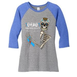 Dead Pancreas Society Diabetes Awareness Day Sugar Skeleton Women's Tri-Blend 3/4-Sleeve Raglan Shirt