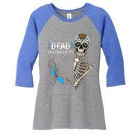 Dead Pancreas Society Diabetes Awareness Day Sugar Skeleton Women's Tri-Blend 3/4-Sleeve Raglan Shirt