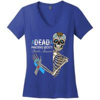 Dead Pancreas Society Diabetes Awareness Day Sugar Skeleton Women's V-Neck T-Shirt