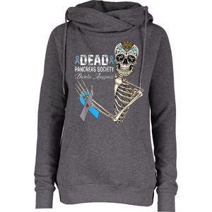 Dead Pancreas Society Diabetes Awareness Day Sugar Skeleton Womens Funnel Neck Pullover Hood