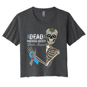 Dead Pancreas Society Diabetes Awareness Day Sugar Skeleton Women's Crop Top Tee