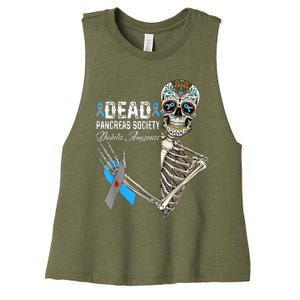 Dead Pancreas Society Diabetes Awareness Day Sugar Skeleton Women's Racerback Cropped Tank