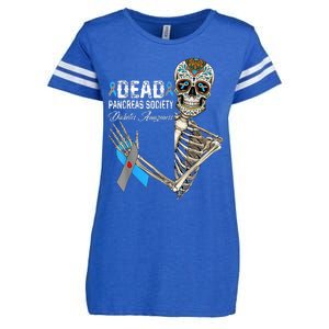 Dead Pancreas Society Diabetes Awareness Day Sugar Skeleton Enza Ladies Jersey Football T-Shirt