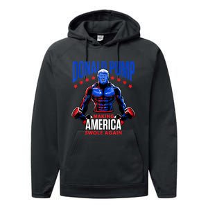 Donald Pump Swole America Gift Trump Weight Lifting Gym Fitness Performance Fleece Hoodie