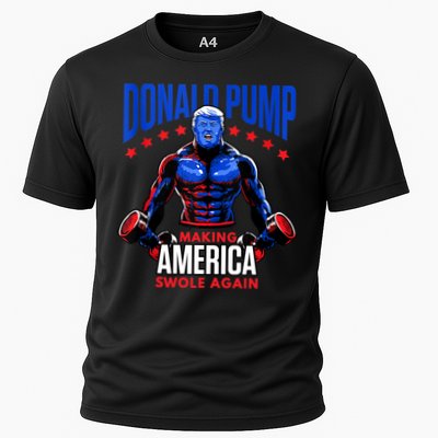 Donald Pump Swole America Gift Trump Weight Lifting Gym Fitness Performance Shirt