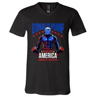 Donald Pump Swole America Gift Trump Weight Lifting Gym Fitness V-Neck T-Shirt