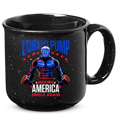 Donald Pump Swole America Gift Trump Weight Lifting Gym Fitness 15oz Campfire Ceramic Mug