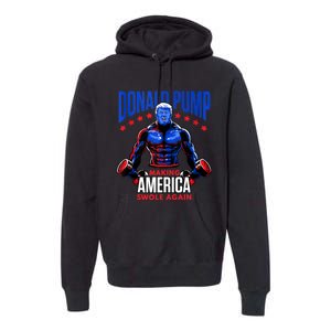 Donald Pump Swole America Gift Trump Weight Lifting Gym Fitness Premium Hoodie