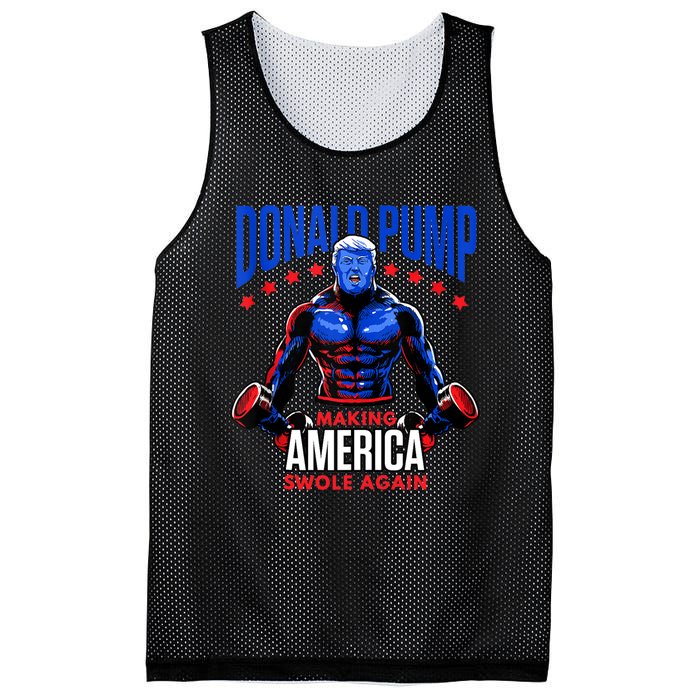 Donald Pump Swole America Gift Trump Weight Lifting Gym Fitness Mesh Reversible Basketball Jersey Tank