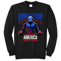 Donald Pump Swole America Gift Trump Weight Lifting Gym Fitness Tall Sweatshirt