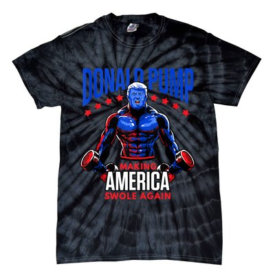 Donald Pump Swole America Gift Trump Weight Lifting Gym Fitness Tie-Dye T-Shirt