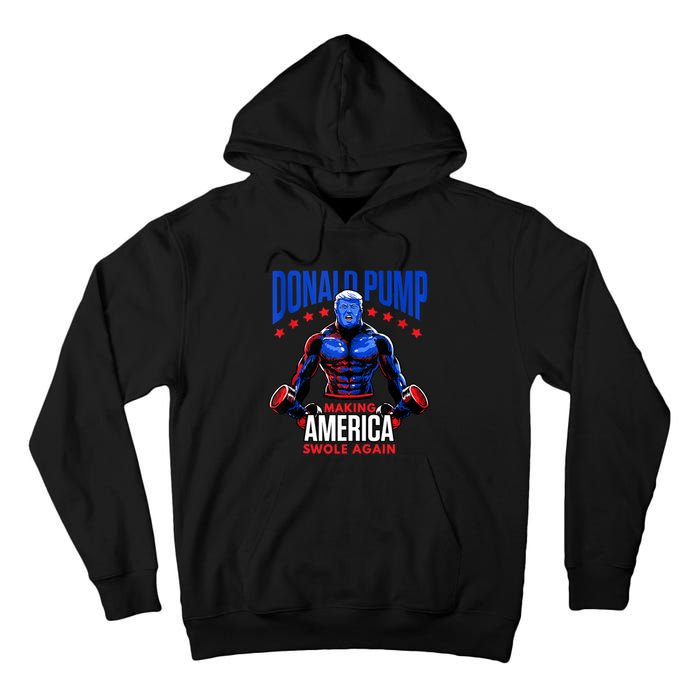 Donald Pump Swole America Gift Trump Weight Lifting Gym Fitness Tall Hoodie